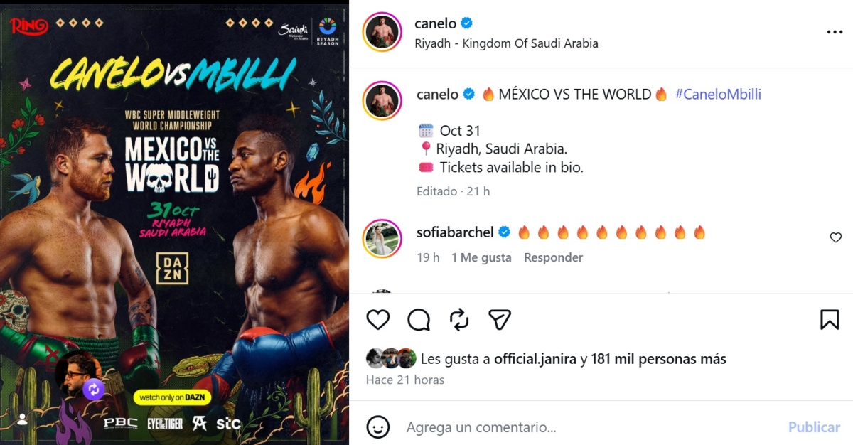 Canelo Álvarez confirma pelea contra Christian Mbilli