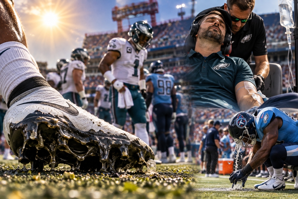¡Césped a 157 grados! Calor extremo derrite botas y obliga a entrenador de NFL a recibir suero