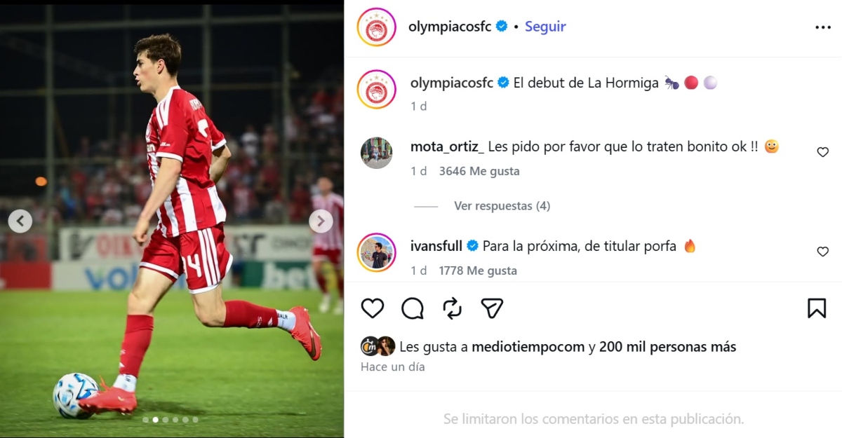Hormiga González debuta con Olympiacos en Grecia