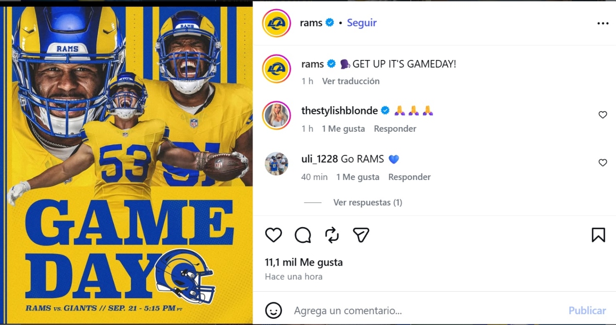 Rams vs Giants: horario y dónde ver