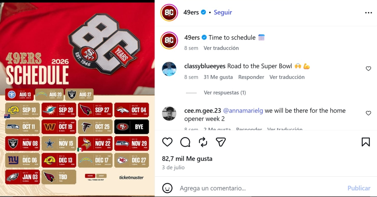 NFL 2026 calendario de la Semana 1