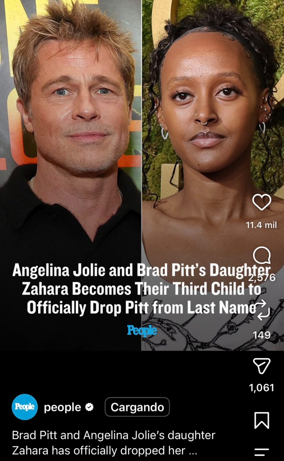 Zahara hija de Angelina Jolie y Brad Pitt quitarse apellido del actor
